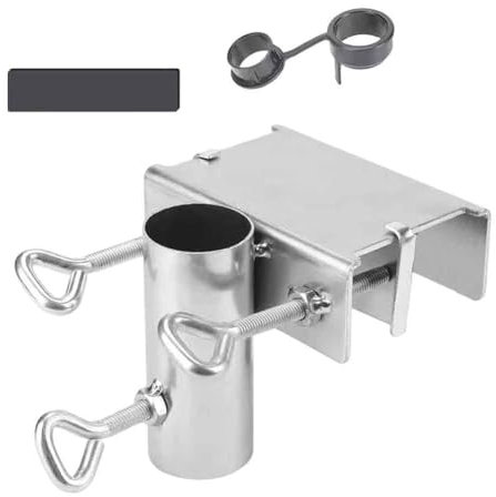 Deswtrer Soporte para sombrilla con clip fijo, soporte para sombrilla, abrazadera para sombrilla, soporte para sombrilla de playa, sillas, patios