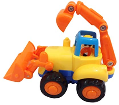 BESTonZON Inertia Spielzeugauto Für Ingenieurfahrzeug Mit Reibungsantrieb Lernspielzeug Für Kleinkinder Traktor/Bulldozer/Kipper/Zementmischer Zufällige Auswahl