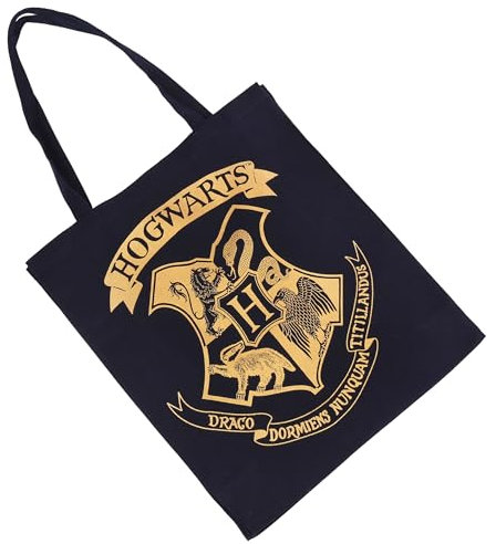 sarcia.eu Harry Potter Sac à provisions bleu marine, sac à bandoulière en coton 40x35x11 cm