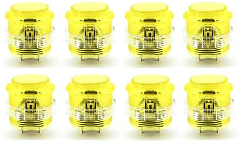 8 piezas de corona coreana original de 30 mm silenciosa 203C-S botón Arcade Cherry Switch DIY Joystick PC PS3 HITBOX juego de lucha (amarillo)