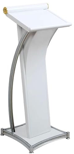 MYUYEE Rednerpulte Rednerpult aus Edelstahl Rednerpult Hochleistungs-Podiumsständer bodenstehende Podien Empfangstresen für Konferenzredner Vorträge,A