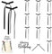 Yuanchu 12 Pcs Bow Cake Toppers Ribbion Cake Topper with 1 Pcs Happy Birthday Sign Vintage Black Coquette Themed Party Decorations Gothic Punk Retro Fantasy Candy Bags Gifts Bow Decor(Black)