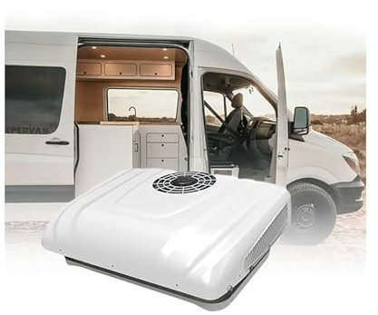 GERAZAHO Climatiseur de Toit pour Camping-Car 12 000 BTU, 12/24 V CC, compresseur à Spirale Inverter 20 CC, Flux d'air à 360 °, pour Camping-Cars, Camping-Cars, camions, etc