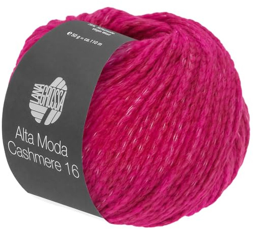 LANA GROSSA Alta Moda Cashmere 16 | Feinste 16 Mikron Merinowolle mit Kaschmiranteil | Handstrickgarn aus 78% Schurwolle (Merino) 12% Kaschmir & 10% Polyamid (Nylon) | 50g zum Stricken | 110mFB 80