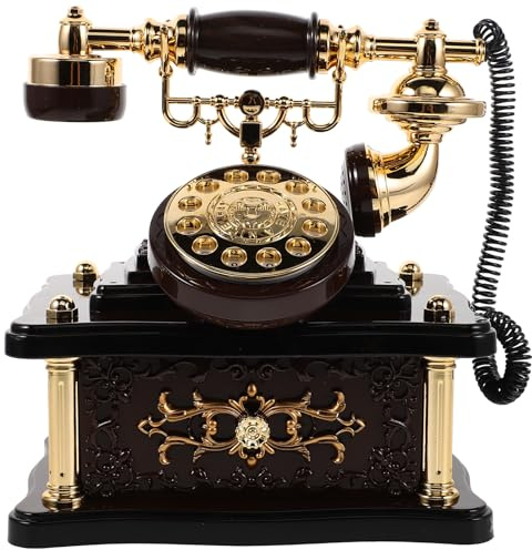 GLEAVI Vintage Telefon Spieluhr aus Abs als Dekorative Figur in Kaffee