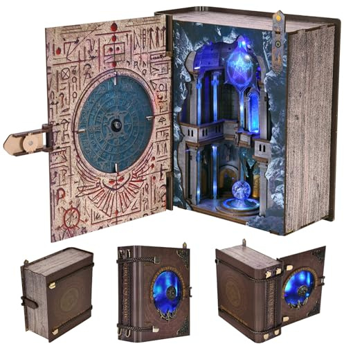MiniCity Magischer Kreis Book Nook Kit, Holzpuzzle fürs Bücherregal | Erschaffe einen magischen Ritualkreis; 260 Teile mit LED und Staubschutz, Kleber und Werkzeug, Aufbau 4–6 Std., ab 14 Jahren.