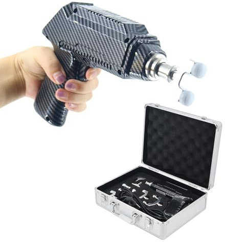 Pistola correctora de columna, masajeador quiropráctico eléctrico, activador quiropráctico, herramienta de ajuste, 6 velocidades ajustables, 8 cabezales intercambiables(Black,600N)