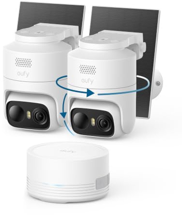 eufyCam C37 2-Kamera-Set, Überwachungskamera Außen, Farbnachtsicht, Solar | ohne Abo, HomeBase Mini, Gesichtserkennung