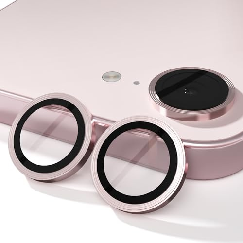 NEWZEROL 2 Stück Kameraschutz kompatibel für iPhone 16e / 17e- Rosa | [case friendly] Kratzfester Ring aus gehärtetem Glas 9H Kamera Schutzglas für iPhone 16e / 17e