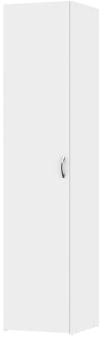 Bricozone Armadio 1 Anta Salvaspazio Mobile Compatto Con Ripiani Interni Design Moderno Minimal Colore Bianco Per Ingresso Bagno Lavanderia Camera Da Letto