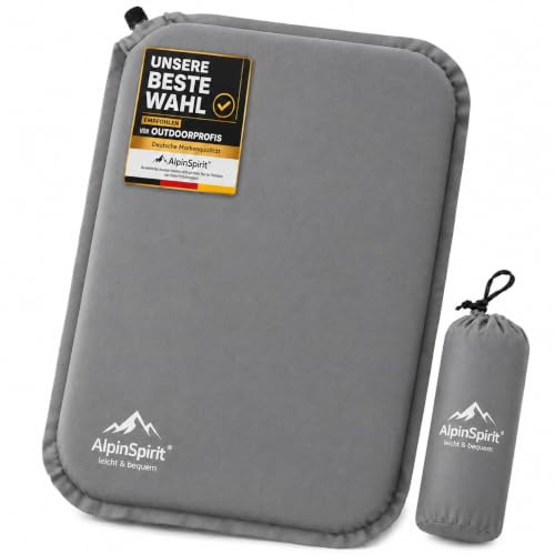 Sitzkissen Outdoor Aufblasbar [Packmaß & bis 5cm] Selbstaufblasend, Faltbar & Ultraleicht, 40x30 cm, Wasserdichtes Sitzpolster für Stadion, Camping, Wandern, Flugzeug, Reisen & Trekking,150g