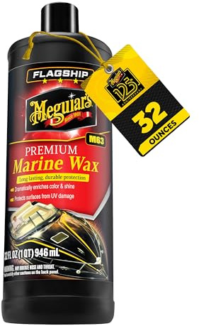 Meguiar’s Flagship Premium Marine Wax, M6332, Easy-to-Use Boat Polish and Wax that Removes Swirls, Scratches, and Oxidation While Adding Long-Lasting Protection, Gifts for Car Lovers, 32 Oz