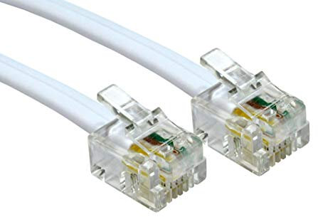 Consoletronic® 10M ADSL Cable RJ11 Modem Router Cable - Premium Quality/Gold Plated Pins/High Speed Internet Broadband/Router or Modem to RJ11 Phone Socket or Microfilter (10 Metres, White)