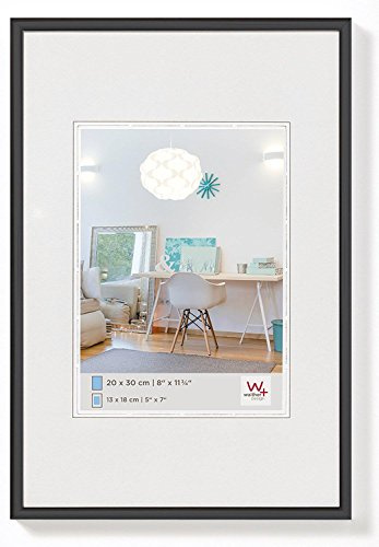 Bilderrahmen von Walther New Lifestyle Kunststoffrahmen 21x29,7 (A4) Schwarz - Normalglas 4er Pack