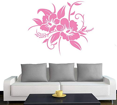 Klebesüchtig A690 Wandtattoo Hibiskusblüte 60cm x 50cm Hellrosa - Deko Kinderzimmer Wohnzimmer Schule Kinder Büro
