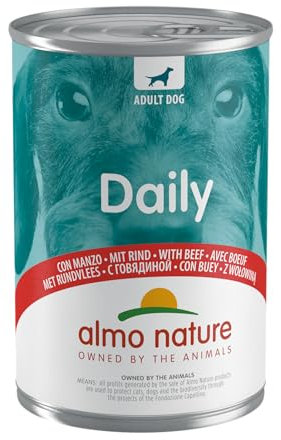 Almo Nature Daily Nassfutter für Hunde mit Rind- 24er Pack (24 x 400 g)