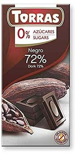Torras Schokolade ohne Zuckerzusatz, Schokolade ohne Zuckerzusatz, Dark Chocolate 72%, Tafel (75g)
