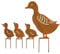 FRANK FLECHTWAREN Ente, Gartenstecker aus Metall Entenfamilie, im 4er Set Ente ca. 30 x 35 cm, Entenküken 12 x 14 cm