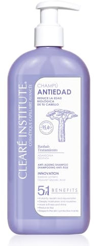 Clearé Institute | Anti Ageing Shampoo | Stärkt und Schützt | Natürliche Inhaltsstoffe | Reduziert die Biologische Alterung des Haares | 400 ml