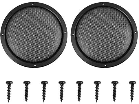 X AUTOHAUX Lot de 2 grilles de protection en maille pour haut-parleur de voiture Noir 20,3 cm