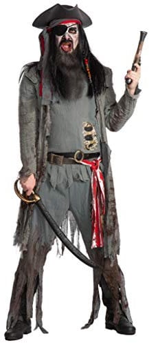 Maskworld - Verflucht gutes Zombie-Pirat Kostüm für Karneval, Fasching, Halloween oder Motto-Party - Untoter Pirat für Männer Größe: L