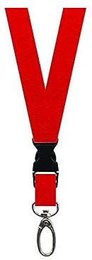 Superetool Cordon tour de cou avec boucle de sécurité en métal Rouge 155 mm