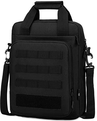CamGo Laptop-Kuriertasche für Herren, 30,5 cm (12 Zoll), vertikale taktische Umhängetasche, kleine Computer-Aktentasche, Molle-Handtaschen, Schwarz, One-size, Militärische Laptop-Kuriertasche