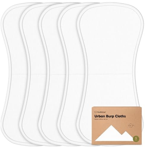 KeaBabies Bio Rülpstücher Baby Junge & Mädchen - 5er Pack Super Saugfähige Baumwoll-Spucktücher für Babys, Weiche & Plüsch Neugeborenen Mulltücher für Milch Spucken, 53cm x 25cm (Soft White)