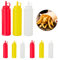 Relaxdays Bouteille à sauce, lot de 9, rechargeable, 400 ml, squeeze bottle, récipient plastique, rouge/jaune/blanc