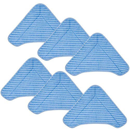 KeeTidy Triangle Replacement Mop Pads for PurSteam ThermaPro Elite 12 in 1 and PureClean XL Rolling Steam Cleaner (6 Pads + 1 Washing Bag)