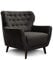 CAVADORE Sessel Abby / Retro-Polstersessel im Samt-Look mit Knopfverzierung / 87 x 89 x 88 / Samtoptik, grau