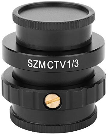 SZMCTV 1/3 Adapter C-Mount Objektivadapter für Trinokular Stereo Mikroskop Videokamera, Standard C Schnittstelle, Bildschirm Extra 3-fache Vergrößerung