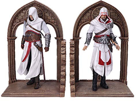 Nemesis Now Serre-Livres de Jeu Assassin's Creed Altair et Ezio Library - Marron, 24 cm B5600T1
