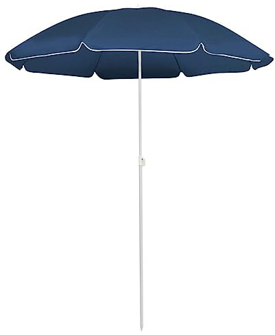 vidaXL Sonnenschirm mit Stahlmast Höhenverstellbar Ampelschirm Gartenschirm Marktschirm Strandschirm Schirm Terrassenschirm Blau 180cm