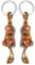 LINISME Kleiner Buddha Schlüsselanhänger aus Holz Mahagoni 3D Gravur Buddha Anhänger Schlüsselanhänger Für Autozubehör Glücksbringer Geschenk (2er Set)