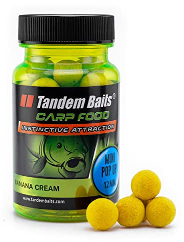 Tandem Baits Karpfen Futter Angelfutter Pop Ups Boilies Zig Rig Chod Rig Hakenköder Carp Food Perfection Mini Pop-Up 12 mm 30 g Bananencreme