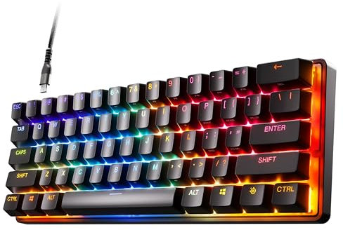 SteelSeries Apex Pro Mini HyperMagnetic Gaming Keyboard – World’s Fastest Keyboard – Adjustable Actuation – Compact 60% Form Factor – RGB – PBT Keycaps – USB-C​ - Nordic QWERTY Layout