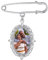 Broche Photo Personnalisé 1 Charme Dentelle Ovale pour Bouquet de Mariage Breloque et Pin Mariée Personnalisable Médaillon Commémoratif Bijoux pour Homme Costume Charme a Epingle Acier