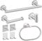 Linyoish 8 Piezas Juego baño Accesorios Acero Inoxidable Toallero,Sujetador Papel de baño,Anillo de Toalla,Gancho para Bata,Ganchos Adhesivos,Soportes Adhesivos para maquinillas de Afeitar (Plata)