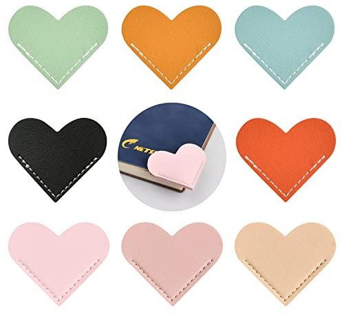 Xzeemo 8 Stück Lesezeichen, Leder Lesezeichen, Süßes Lesezeichen, Bookmarks Kinder, Lesezeichen Personalisiert, Lesezeichen Bunt, Abschlussgeschenke, Lesezeichen Set für Buchliebhaber