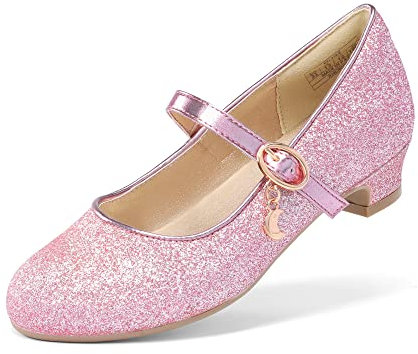 DREAM PAIRS Scarpe Eleganti da Ragazza di Fiori per Ragazze Festa di Nozze,Size 33,Rosa,KFL219-E