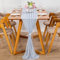 YUNSHANGHE Modern Chiffon Tischläufer, 70x300 cm Abwaschbar Tischdecke, Hochzeit Dekoratives Tischband aus Stoff, Table Runner, Tischdekoration für Hochzeit Geburtstage Kommunion (Haze Blau)