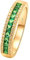 Ayoiow Ringe Damen Nickelfrei, Eheringe Gold 585er mit Quadrat Geschaffener Smaragd Ringe Grün Größe 65 (20.7)