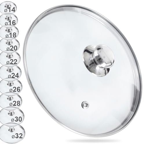 orion group Coperchio universale | diametro 32 cm, coperchio per pentole e padelle, in vetro resistente al calore fino a 200 °C