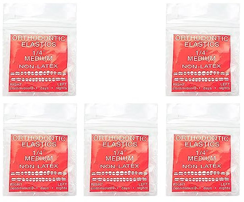 JMU Kieferorthopädische Gummibänder, 6,4 mm, transparent, kiefergerecht, elastisch, 130 g, latexfrei, hergestellt in den USA