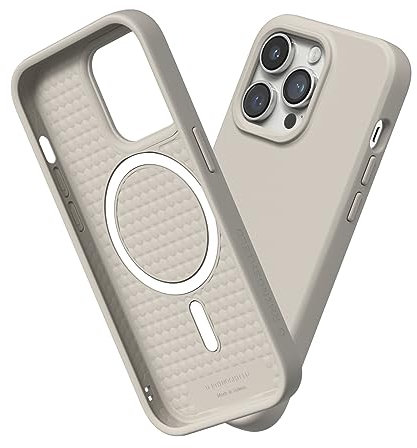 RhinoShield Case kompatibel mit [iPhone 14 Pro] | SolidSuit - MagSafe-kompatibel -Stoßdämpfende & schlanke Schutzhülle mit Premium Finish - 3.5 Meter Fallschutz - Sandbeige
