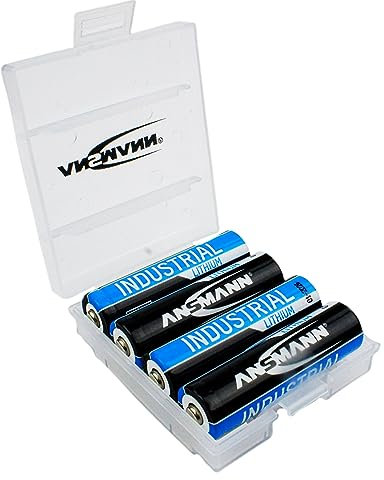 ANSMANN AA Batteries [In 4 Way Storage Case] Long Lasting High Capacity Disposable AA Type 1.5V Industrial Lithium Battery For Door Bells, Flashlights, Alarm & Wall Clocks, Remote Controls
