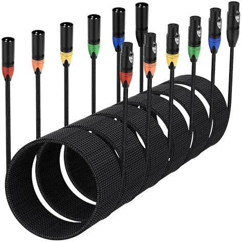 XLR Cable - Male to Female,For microphone,PA,Amplifier, Mixing Desk,Audio interface,instrument,DJ,DMX,powered Speaker System,stage lighting, balanced XLR, mic cable,Nylong Braided/PVC