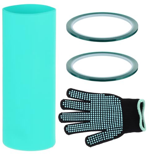 PATIKIL Silicone Sublimation Tumblers Sleeve Kit, Heat Resistant Seamless Tumblers Wrap for 20 Oz Sublimation Blank Cups with Glove, Tape, Green