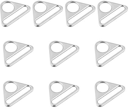 MiOYOOW 10 Stück Dreieckige Ringschnalle, Metall Einsteller Dreieck Taschenkarabiner Zinklegierung, Dreieckige Schnalle, Einsteller, Hardware Taschen Ringverbinder für Riemen Taschenzubehör